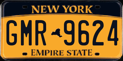 NY license plate GMR9624