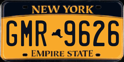 NY license plate GMR9626