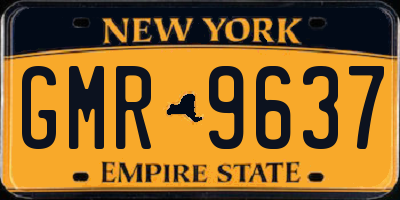 NY license plate GMR9637