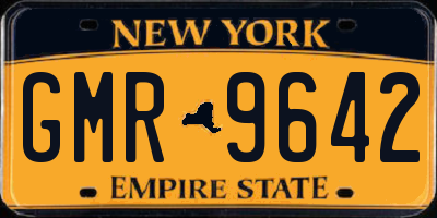 NY license plate GMR9642