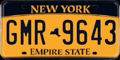 NY license plate GMR9643