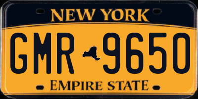 NY license plate GMR9650