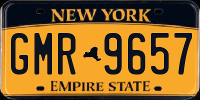 NY license plate GMR9657