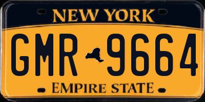 NY license plate GMR9664