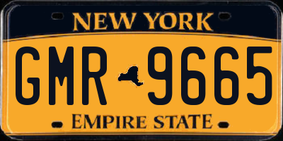 NY license plate GMR9665