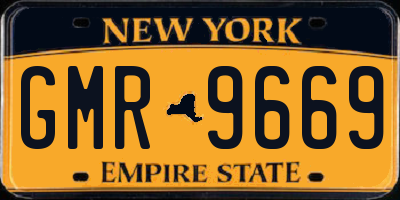 NY license plate GMR9669