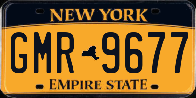 NY license plate GMR9677