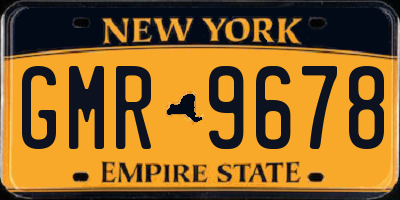 NY license plate GMR9678