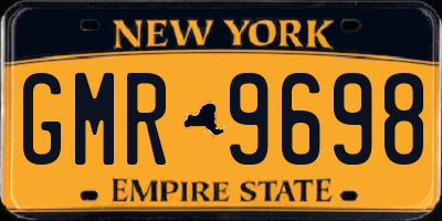 NY license plate GMR9698