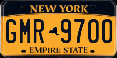 NY license plate GMR9700