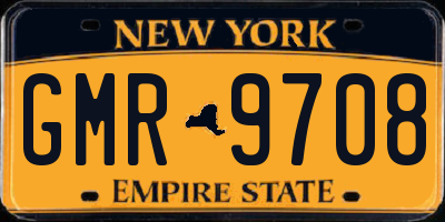 NY license plate GMR9708