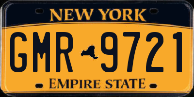 NY license plate GMR9721