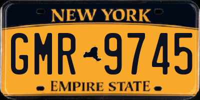 NY license plate GMR9745