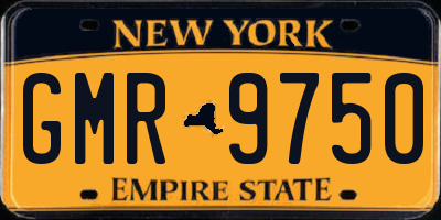 NY license plate GMR9750