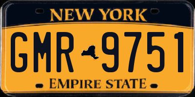 NY license plate GMR9751