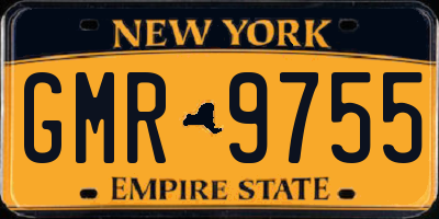 NY license plate GMR9755