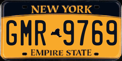 NY license plate GMR9769