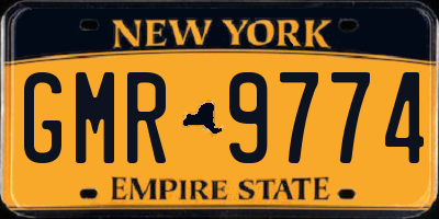 NY license plate GMR9774