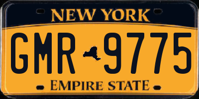 NY license plate GMR9775