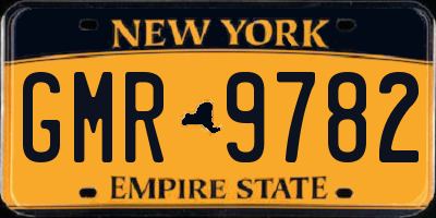 NY license plate GMR9782