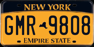 NY license plate GMR9808