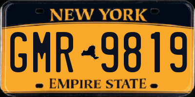 NY license plate GMR9819