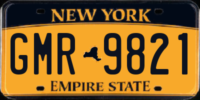 NY license plate GMR9821
