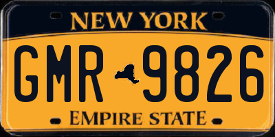 NY license plate GMR9826