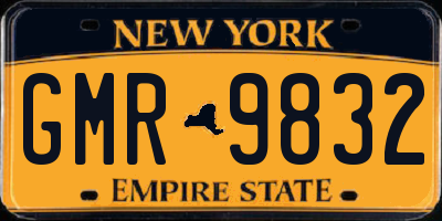 NY license plate GMR9832