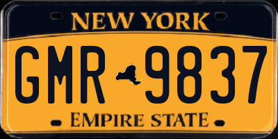 NY license plate GMR9837