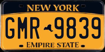 NY license plate GMR9839