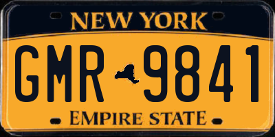 NY license plate GMR9841