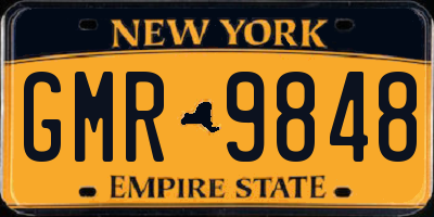 NY license plate GMR9848