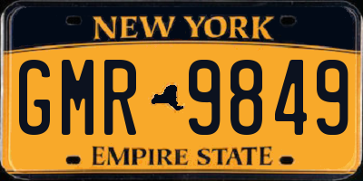 NY license plate GMR9849