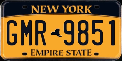 NY license plate GMR9851