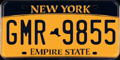 NY license plate GMR9855