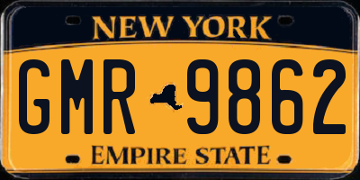 NY license plate GMR9862