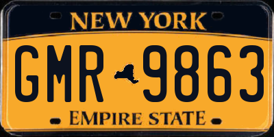 NY license plate GMR9863