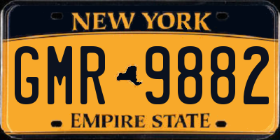 NY license plate GMR9882