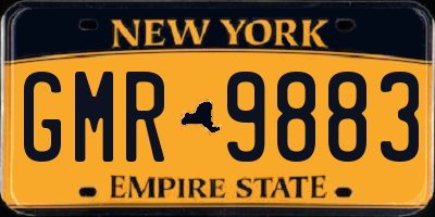 NY license plate GMR9883