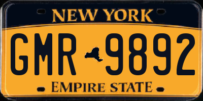 NY license plate GMR9892