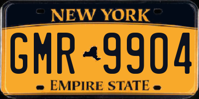 NY license plate GMR9904