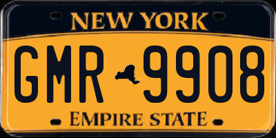 NY license plate GMR9908
