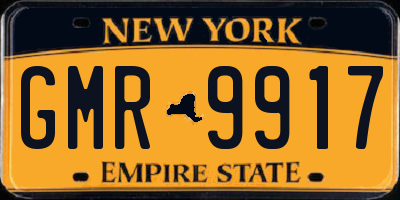 NY license plate GMR9917