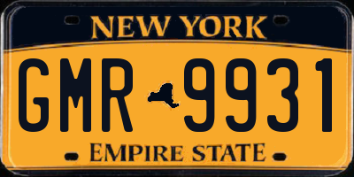 NY license plate GMR9931