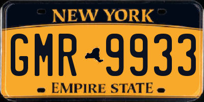 NY license plate GMR9933