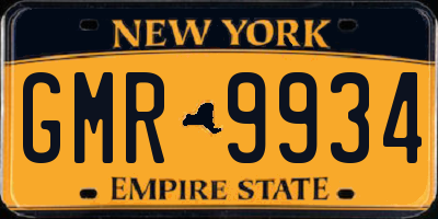 NY license plate GMR9934