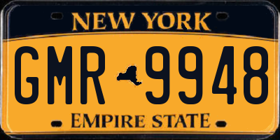 NY license plate GMR9948