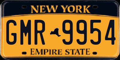 NY license plate GMR9954