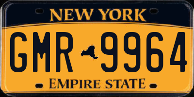NY license plate GMR9964